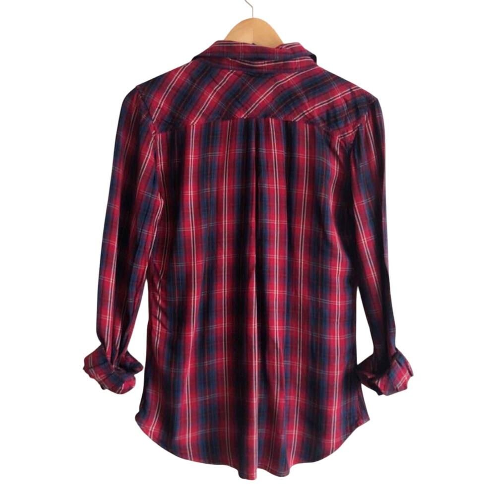 Rails Plaid Red Navy Button Down Pocket Shirt Siz… - image 2